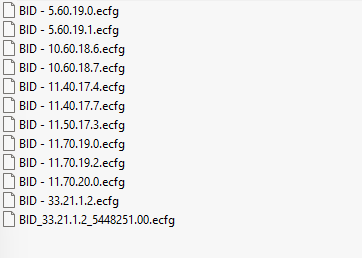 BID ecfg files